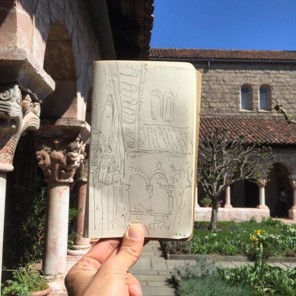 Lunchtime__drawing_Cloisters_at_The_Cloisters.___NicksLunchboxService__cloisters__cuxacloisters__inwood__themet__metmuseum__thecloisters__art__architecture__museum__courtyard__medieval (1)